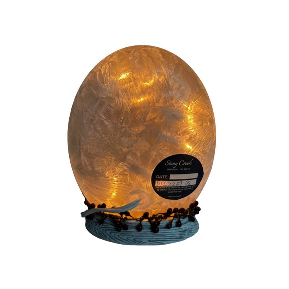 Stony Creek Pre Lit oval orb with base 2 cardinals holiday lighted - Picture 3 of 3